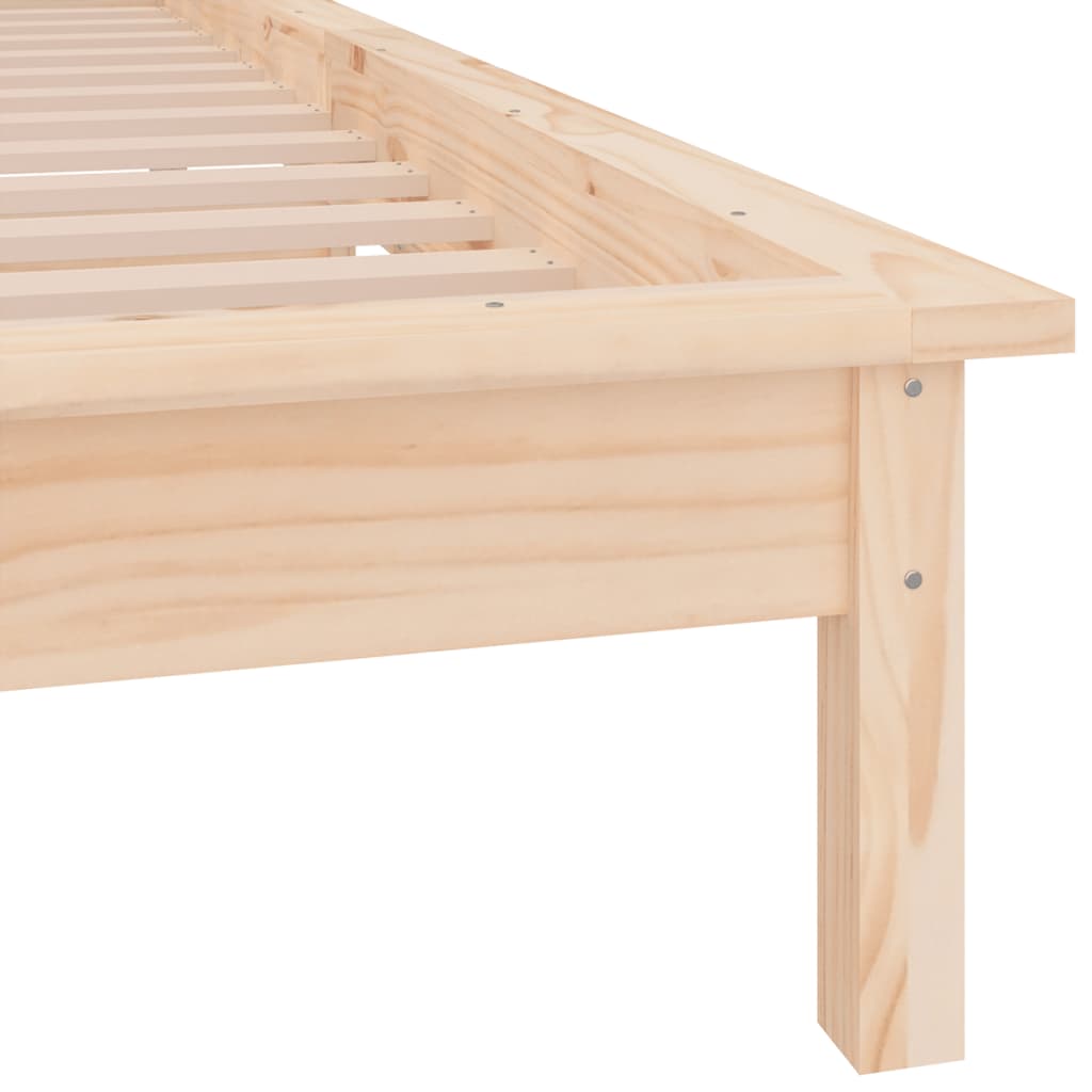 sengeramme med LED 90x190 cm Single massivt træ