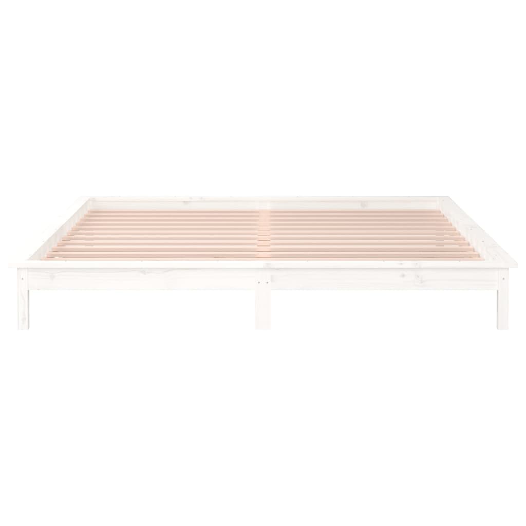 sengeramme med LED-lys 120x190 cm Small Double massivt træ hvid