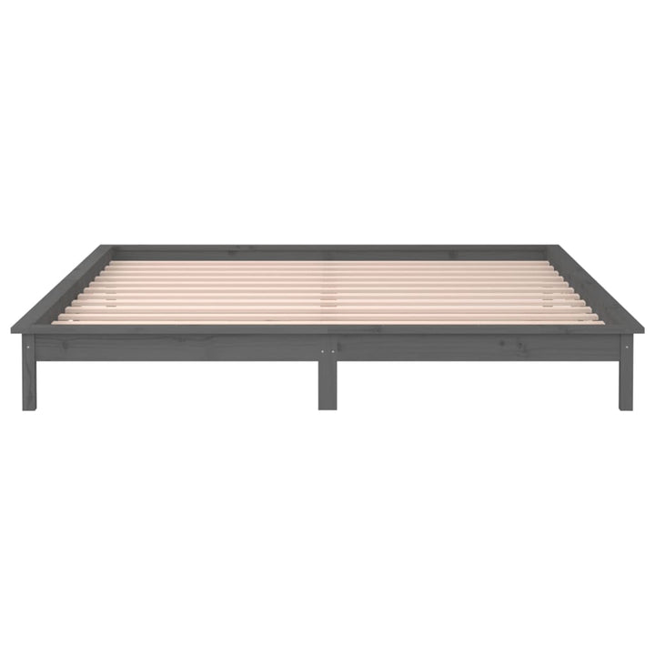 sengeramme med LED-lys 120x190 cm Small Double massivt træ grå