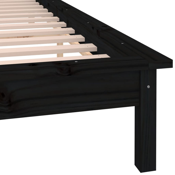 sengeramme med LED-lys 120x190 cm Small Double massivt træ sort