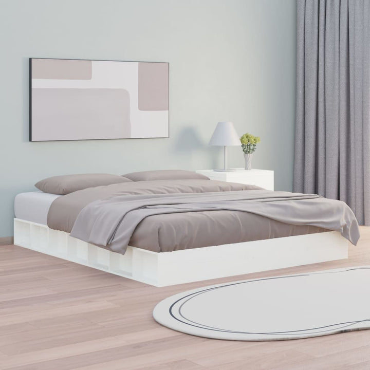 sengeramme 160x200 cm massivt træ hvid