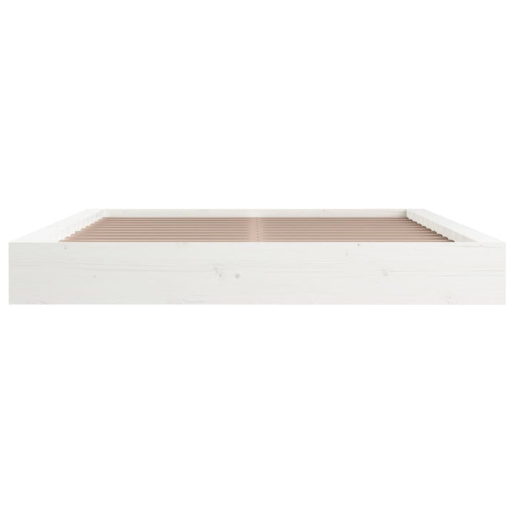 sengeramme 150x200 cm King Size massivt træ hvid