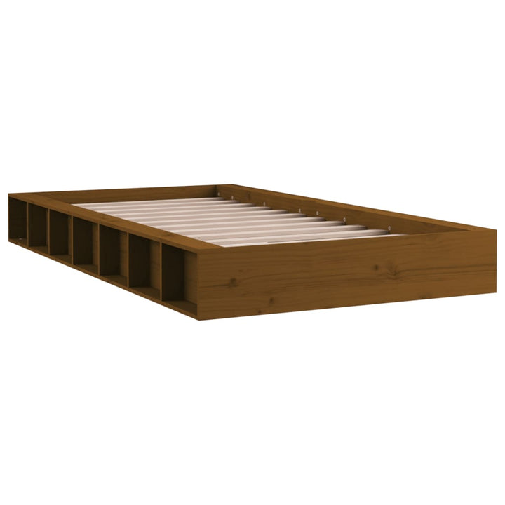 sengeramme 75x190 cm Small Single massivt træ gyldenbrun