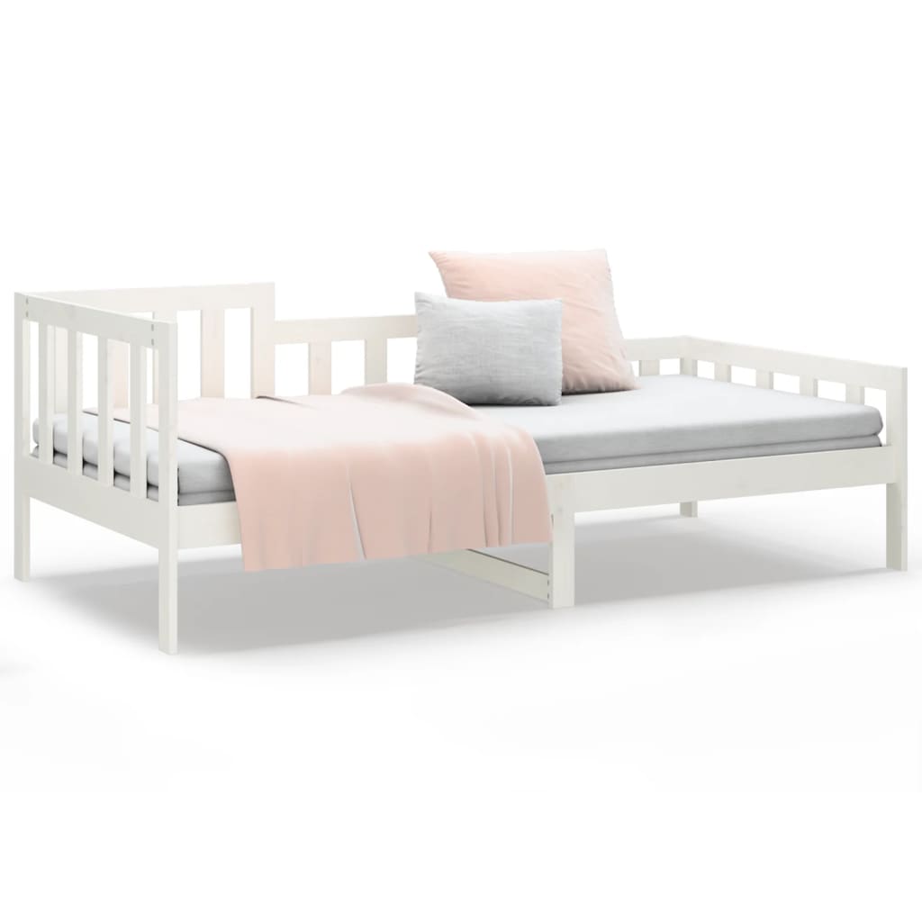 daybed uden madras 80x200 cm massivt fyrretræ hvid