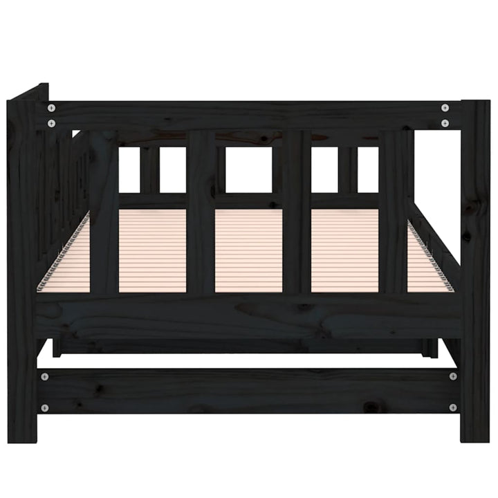 daybed med udtræk 2x(80x200) cm massivt fyrretræ sort