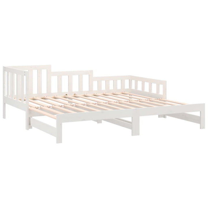 daybed med udtræk 2x(90x190) cm massivt fyrretræ hvid