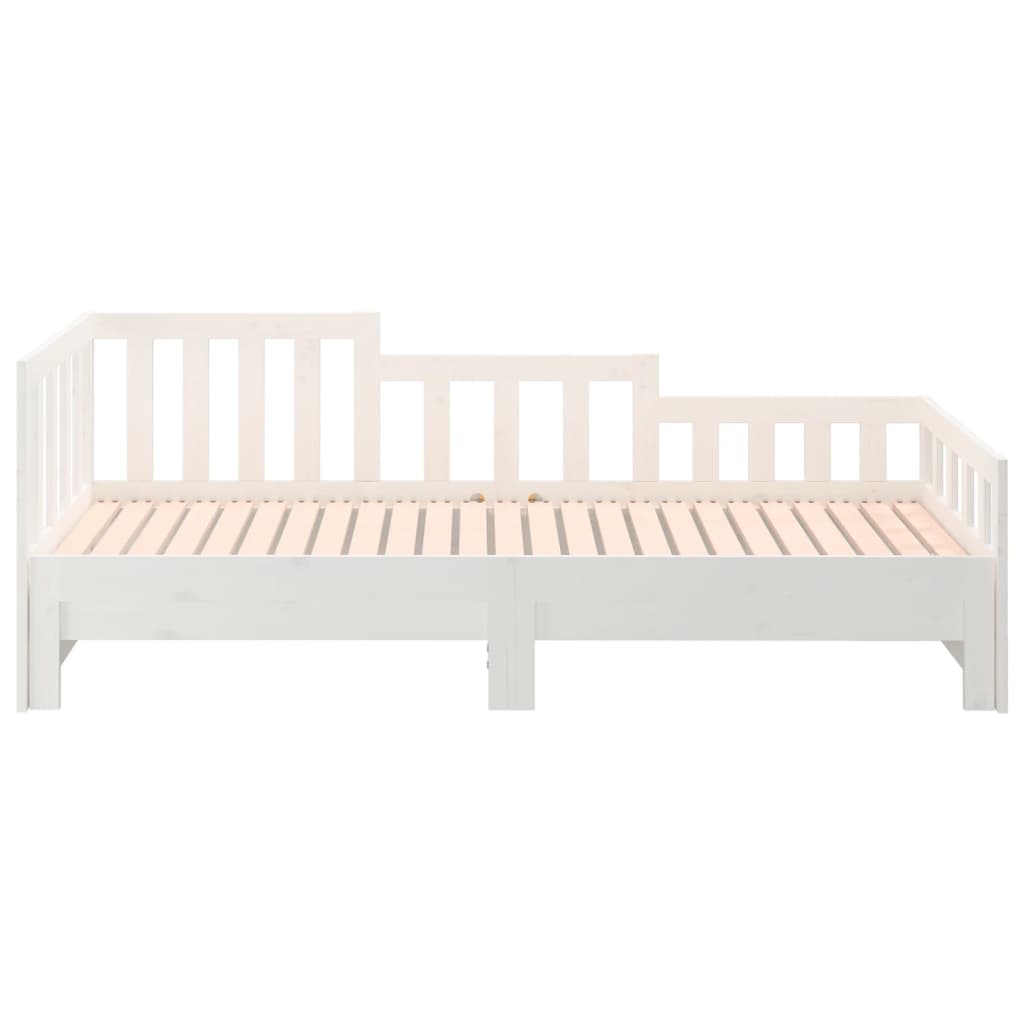 daybed med udtræk 2x(90x190) cm massivt fyrretræ hvid