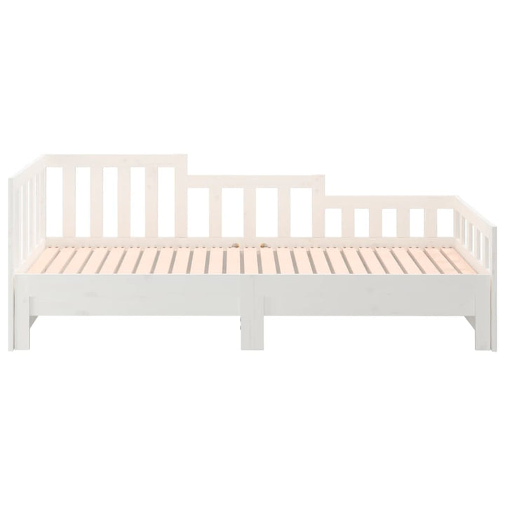 daybed med udtræk 2x(90x190) cm massivt fyrretræ hvid