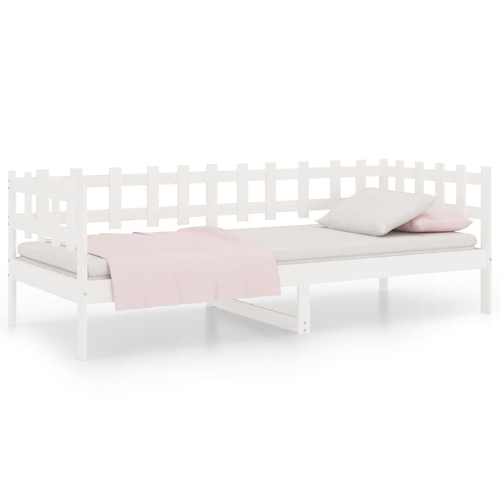 daybed uden madras 80x200 cm massivt fyrretræ hvid
