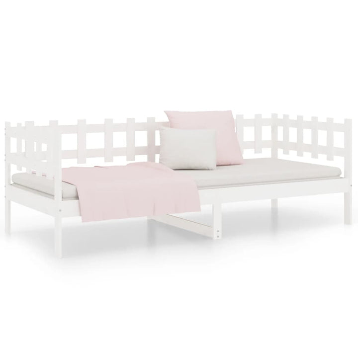 daybed uden madras 80x200 cm massivt fyrretræ hvid