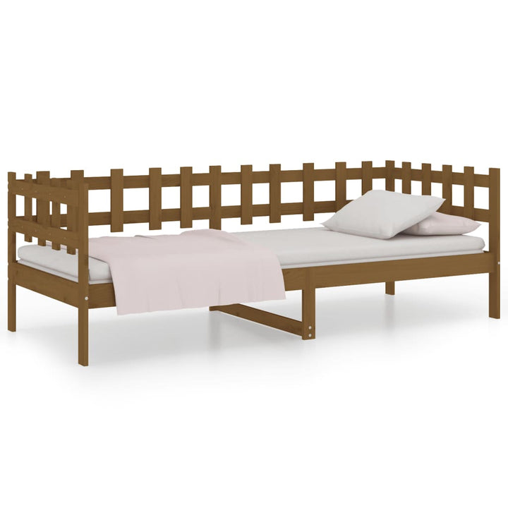 daybed 80x200 cm massivt fyrretræ gyldenbrun