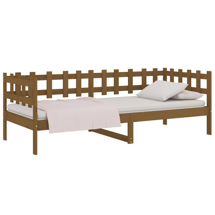 daybed 80x200 cm massivt fyrretræ gyldenbrun