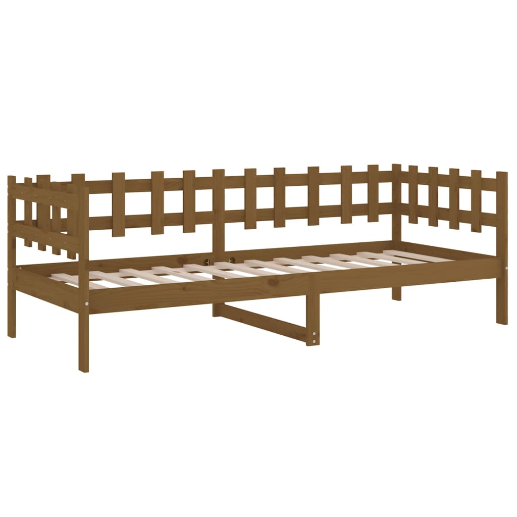 daybed 80x200 cm massivt fyrretræ gyldenbrun