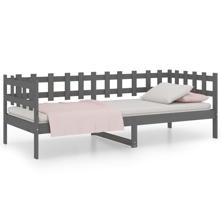 daybed 90x200 cm massivt fyrretræ grå