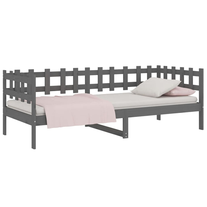 daybed 90x200 cm massivt fyrretræ grå