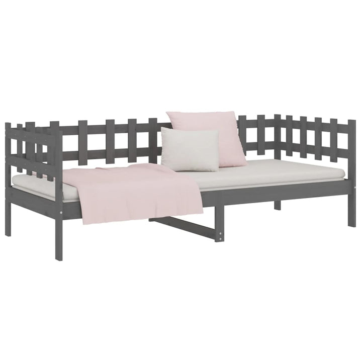 daybed 90x200 cm massivt fyrretræ grå