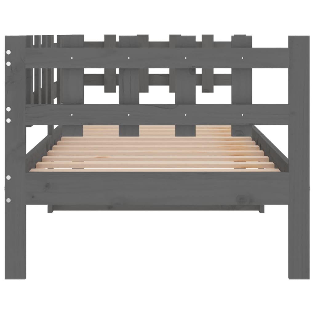 daybed 90x200 cm massivt fyrretræ grå