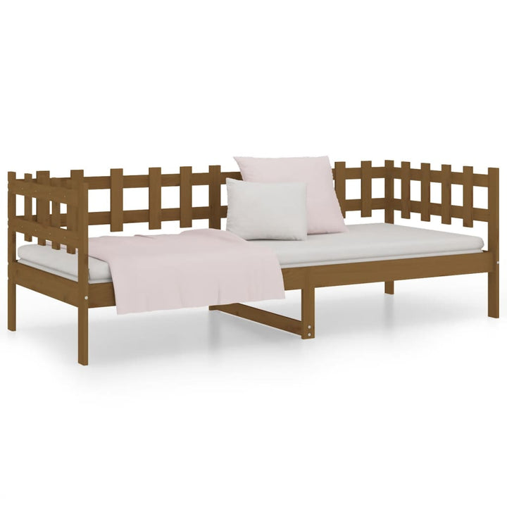 daybed 90x200 cm massivt fyrretræ gyldenbrun