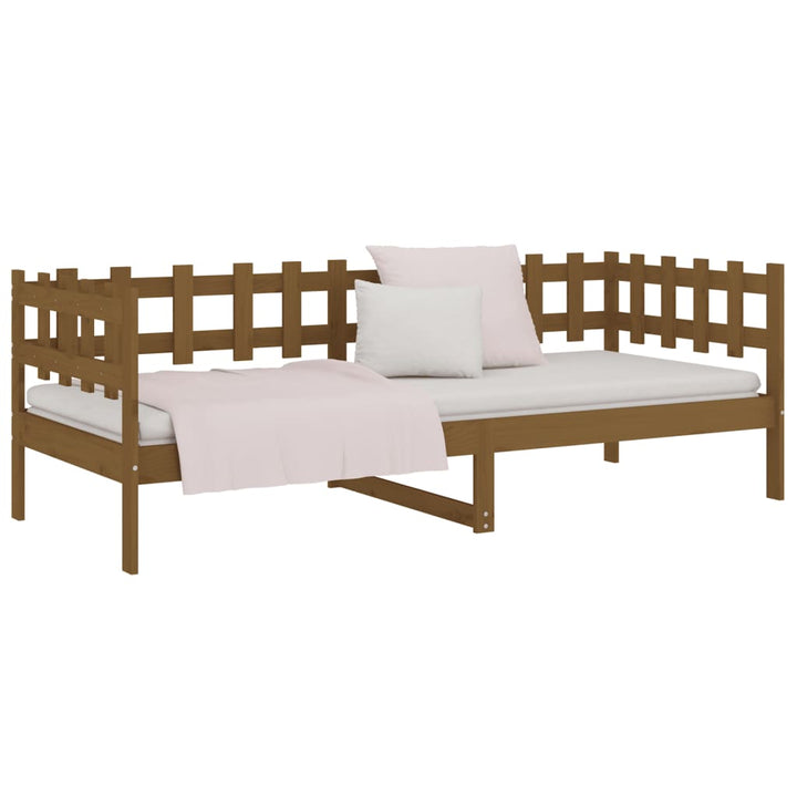daybed 90x200 cm massivt fyrretræ gyldenbrun