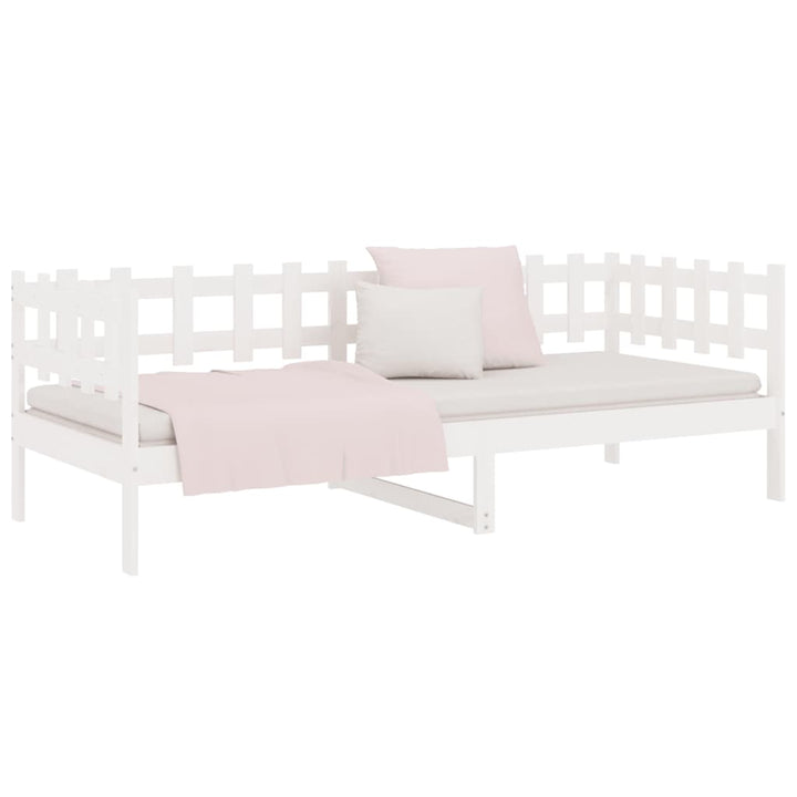 daybed uden madras 90x190 cm massivt fyrretræ hvid