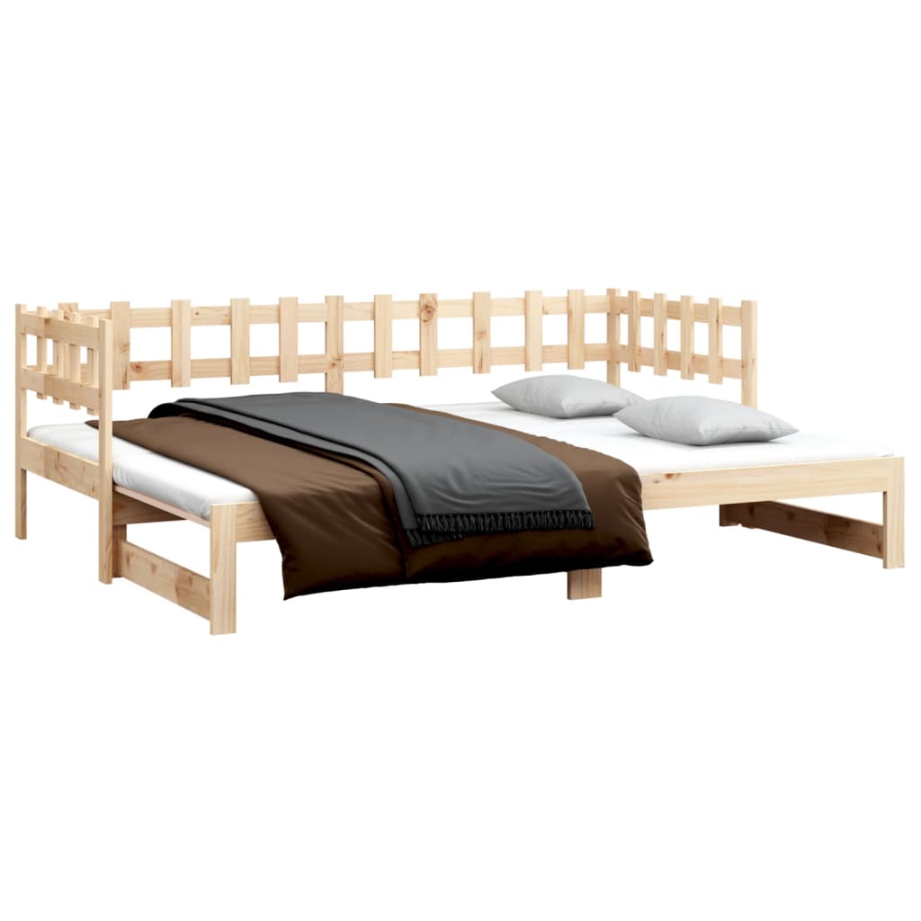 daybed med udtræk 2x(80x200) cm massivt fyrretræ