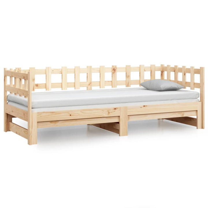 daybed med udtræk 2x(80x200) cm massivt fyrretræ