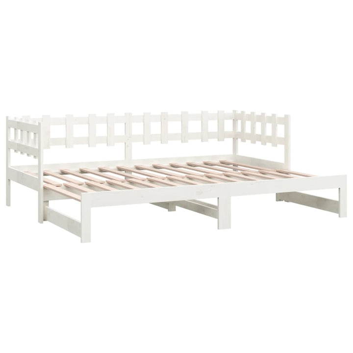 daybed med udtræk 2x(80x200) cm massivt fyrretræ hvid