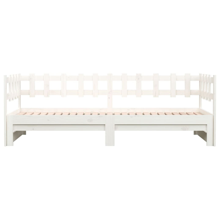 daybed med udtræk 2x(80x200) cm massivt fyrretræ hvid