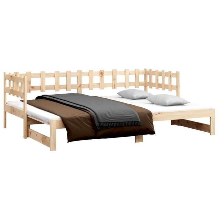 daybed med udtræk 2x(90x200) cm massivt fyrretræ