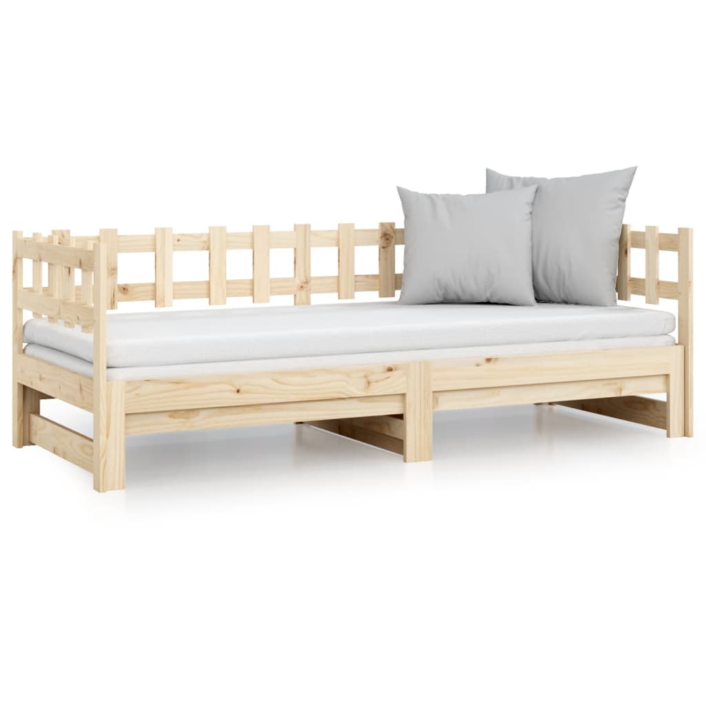 daybed med udtræk 2x(90x200) cm massivt fyrretræ