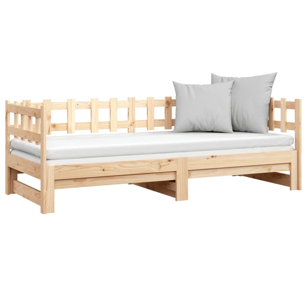 daybed med udtræk 2x(90x200) cm massivt fyrretræ