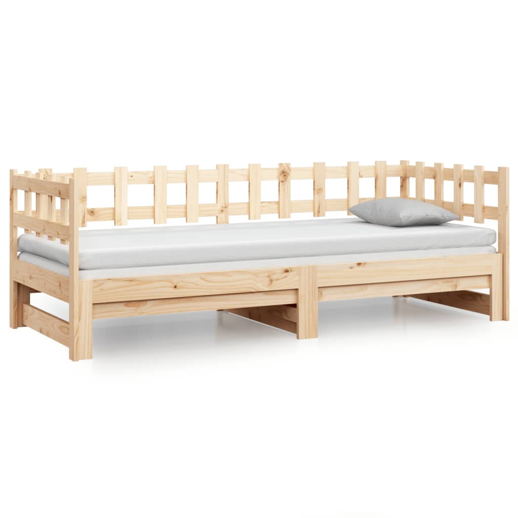 daybed med udtræk 2x(90x200) cm massivt fyrretræ
