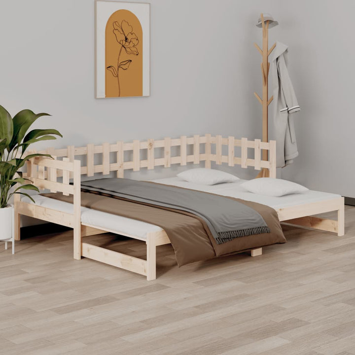 daybed med udtræk 2x(90x200) cm massivt fyrretræ