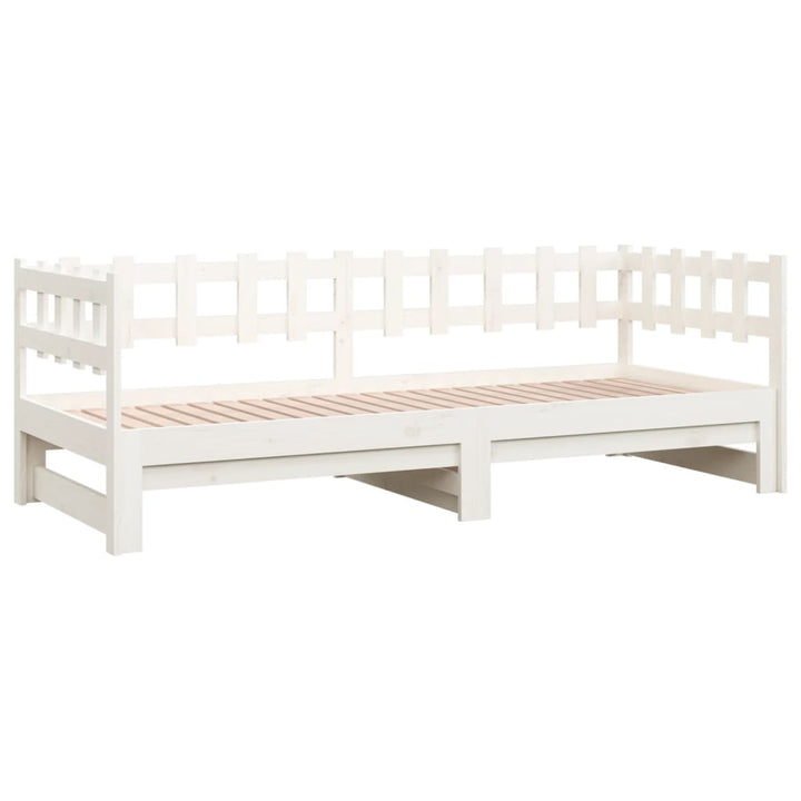 daybed med udtræk 2x(90x200) cm massivt fyrretræ hvid