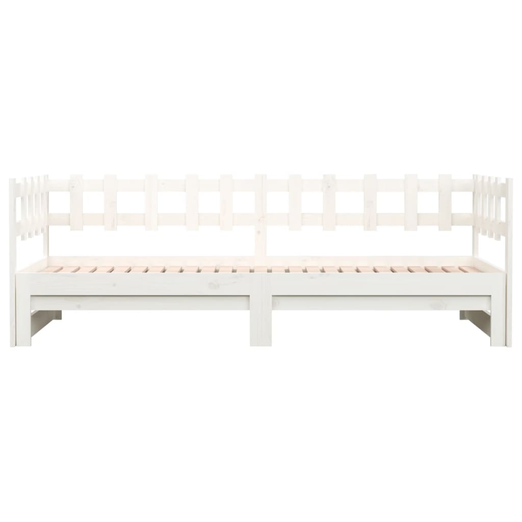 daybed med udtræk 2x(90x200) cm massivt fyrretræ hvid
