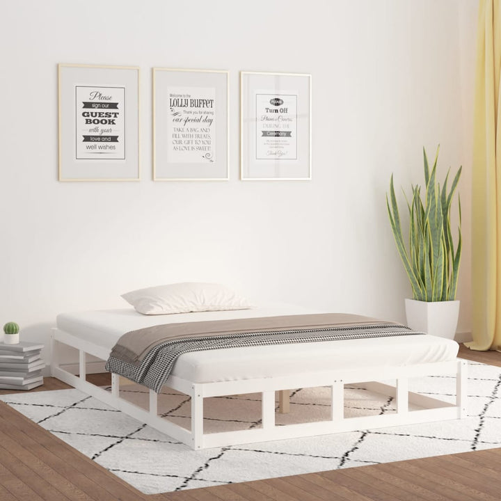 sengeramme 120x200 cm massivt træ hvid