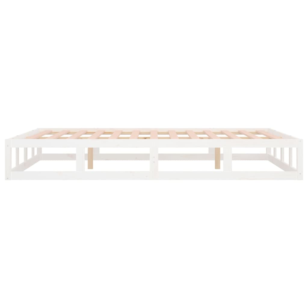 sengeramme 140x200 cm massivt træ hvid