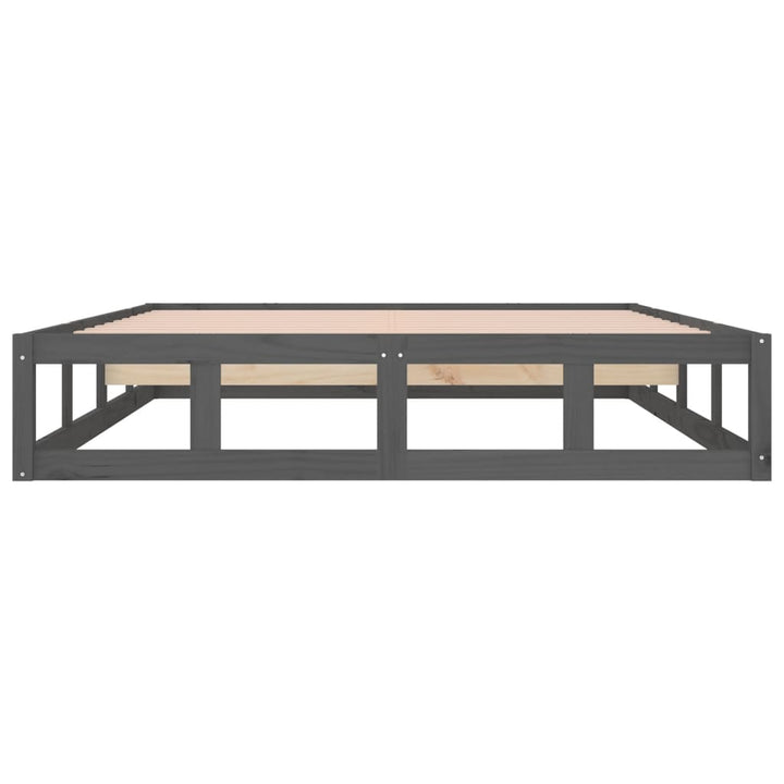 sengeramme 150x200 cm King Size massivt træ grå