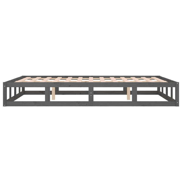 sengeramme 150x200 cm King Size massivt træ grå