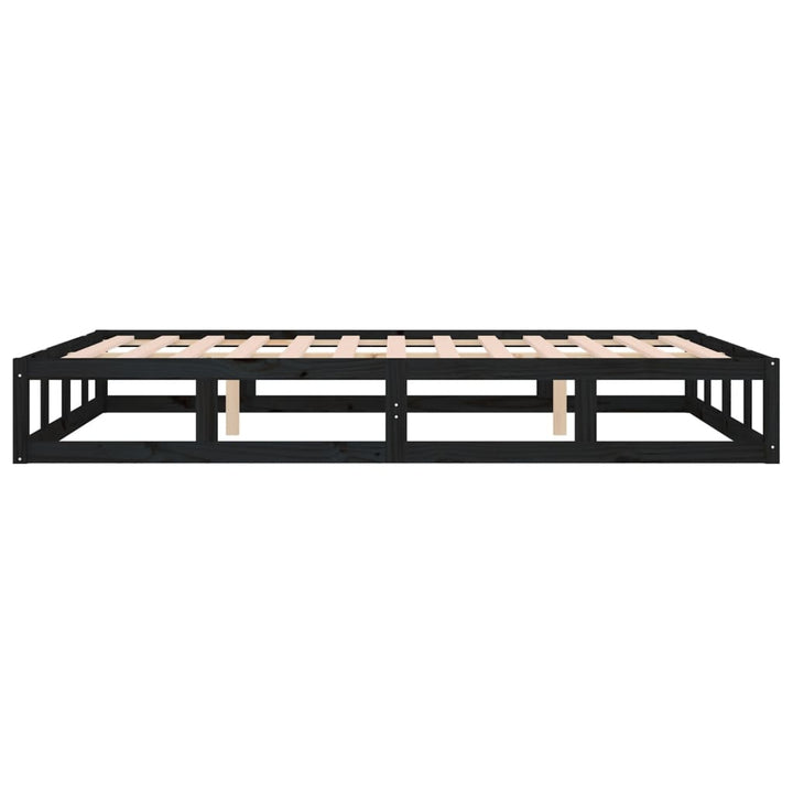 sengeramme 160x200 cm massivt træ sort