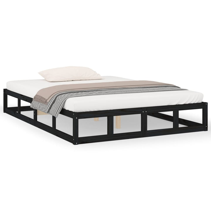 sengeramme 180x200 cm Super King massivt træ sort