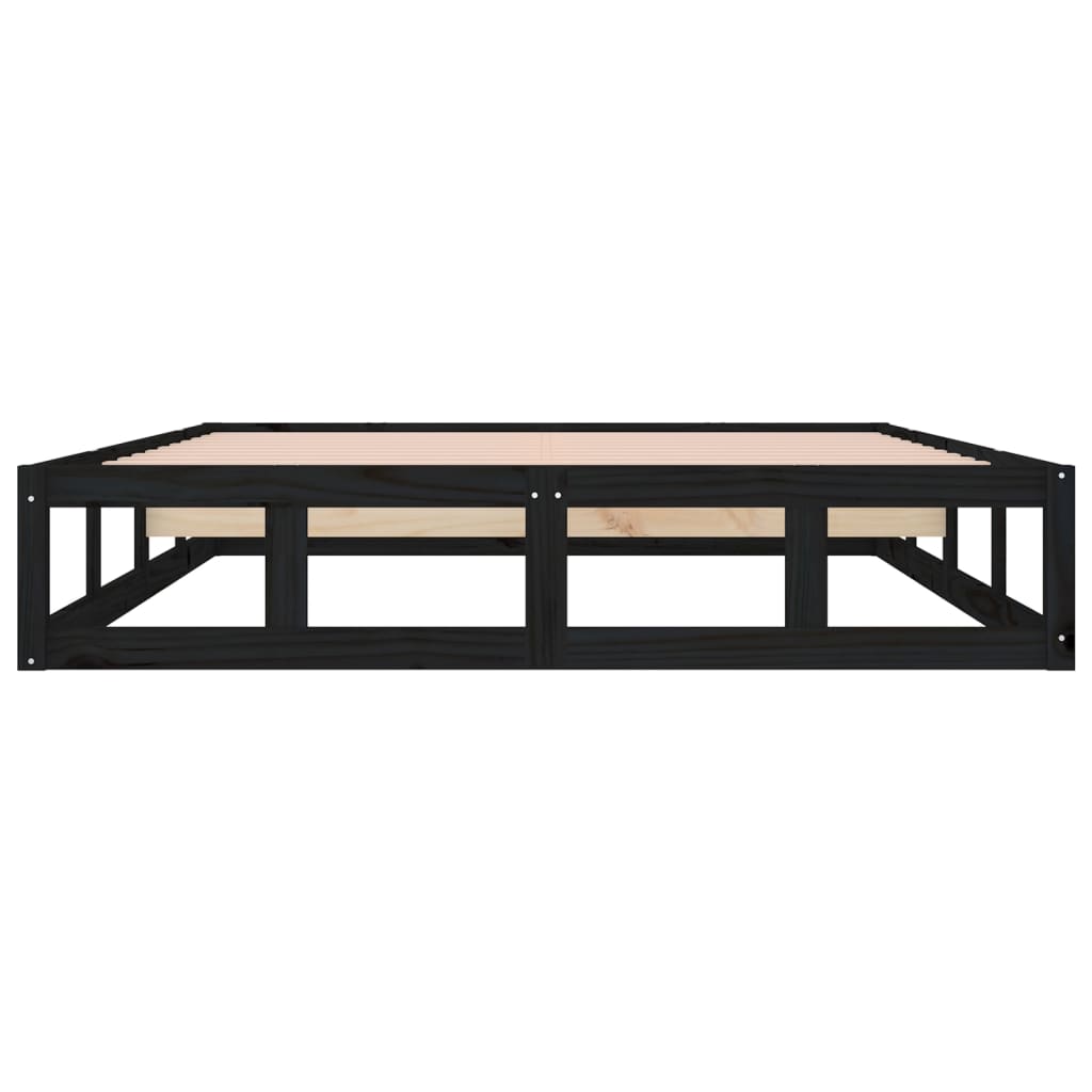 sengeramme 180x200 cm Super King massivt træ sort