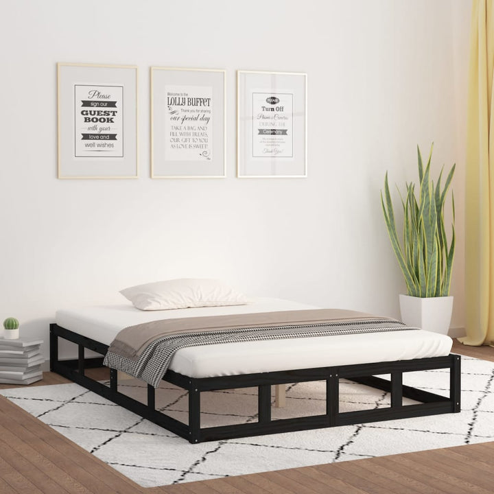 sengeramme 180x200 cm Super King massivt træ sort