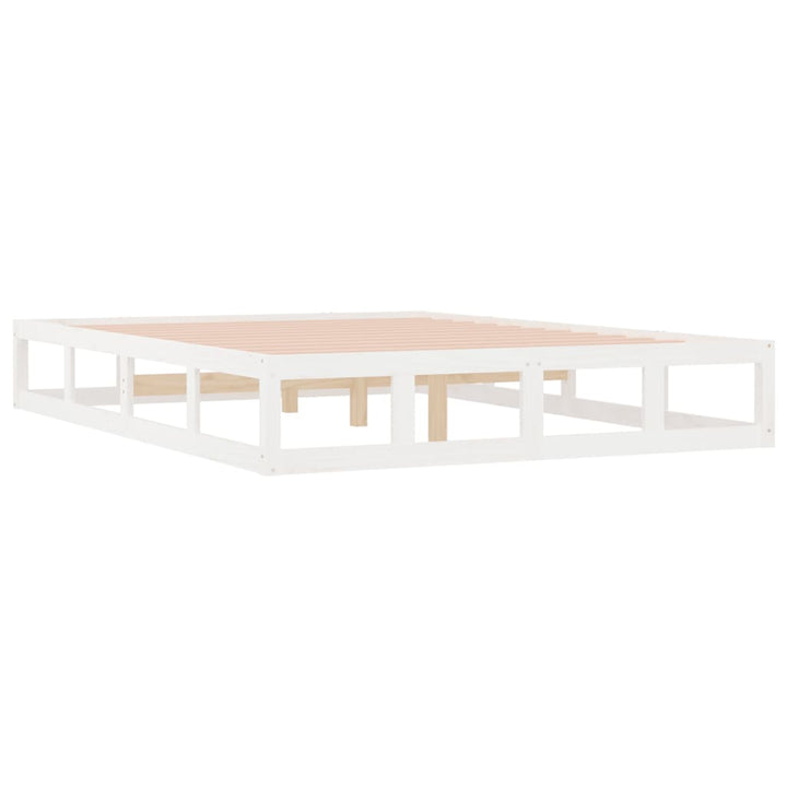 sengeramme 200x200 cm massivt træ hvid