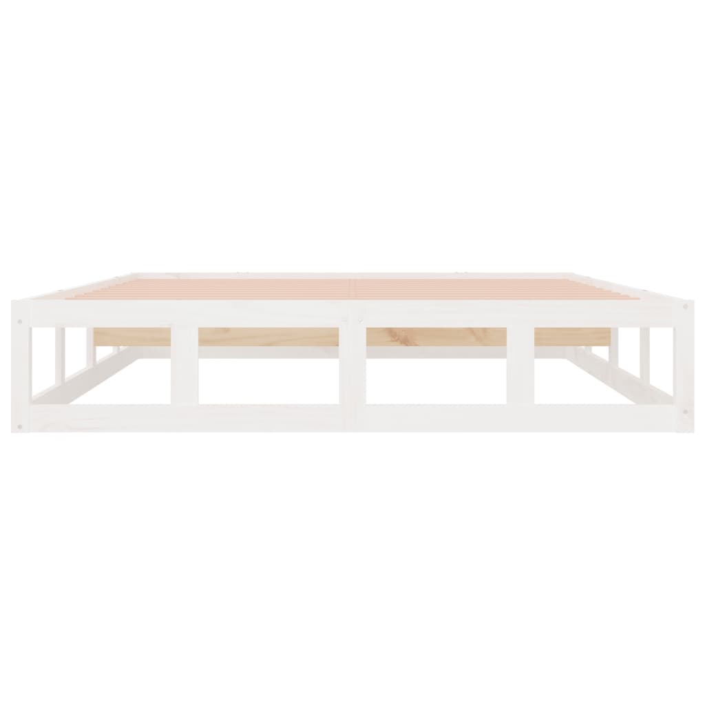 sengeramme 200x200 cm massivt træ hvid