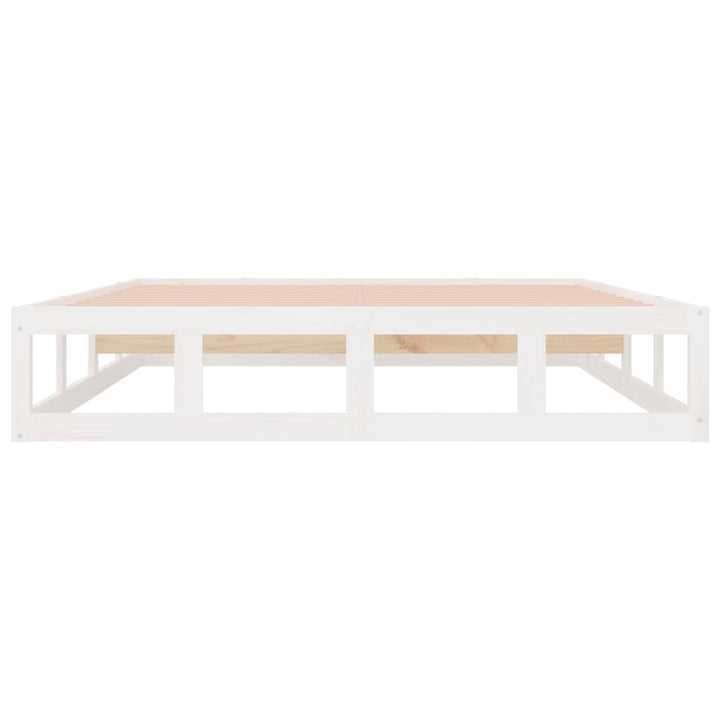 sengeramme 200x200 cm massivt træ hvid