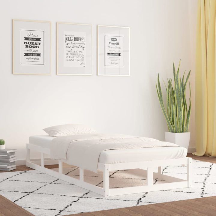 sengeramme 75x190 cm Small Single massivt træ hvid