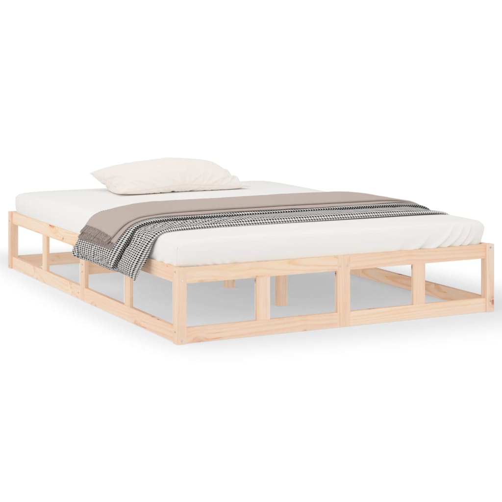 sengeramme 135x190 cm dobbelt massivt træ