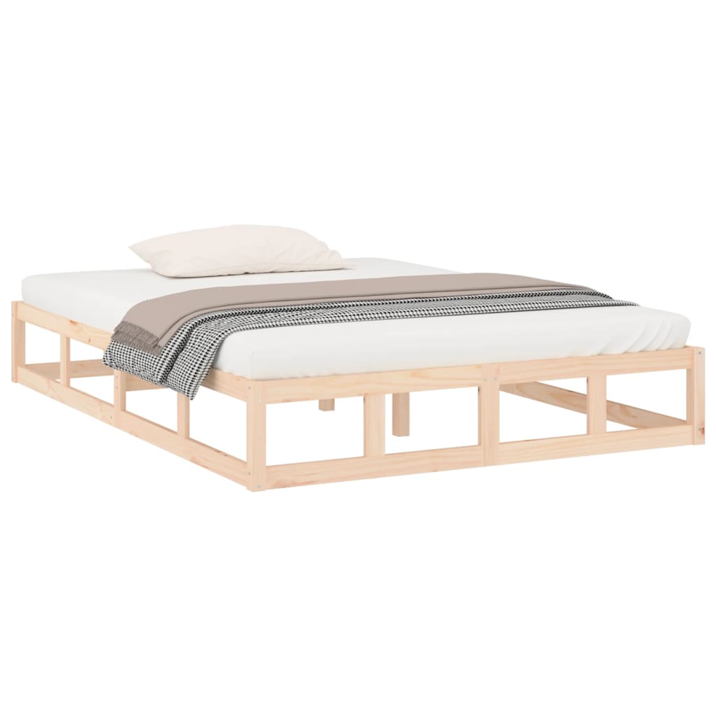 sengeramme 135x190 cm dobbelt massivt træ