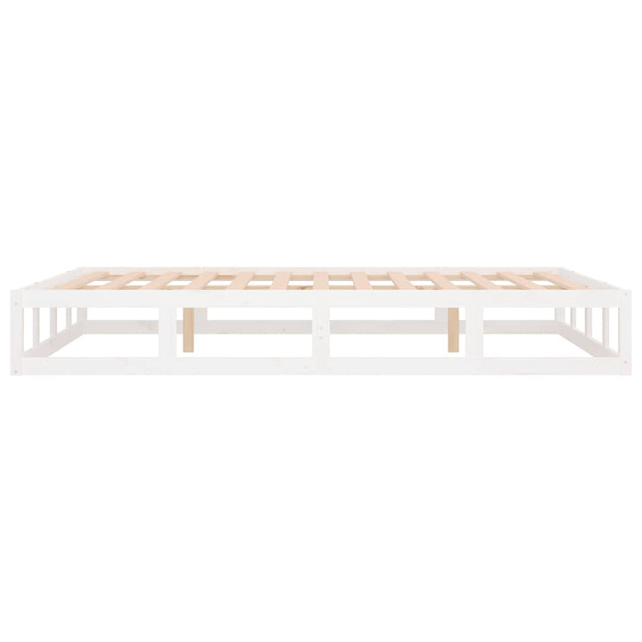 sengeramme 135x190 cm dobbelt massivt træ hvid